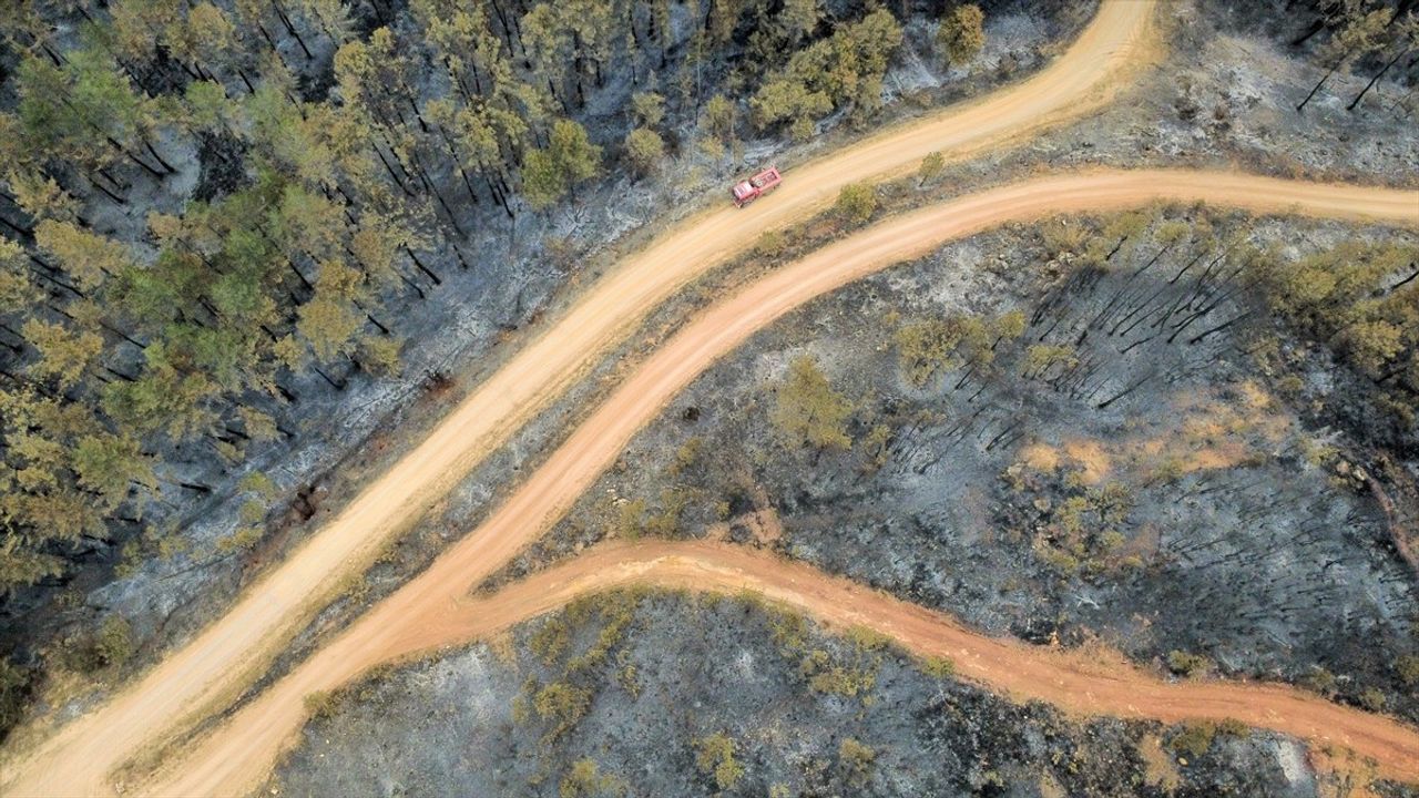 Karabük'te Eflani ve Merkez Yangınlarında Zarar Gören Alanlar Dronla Görüntülendi