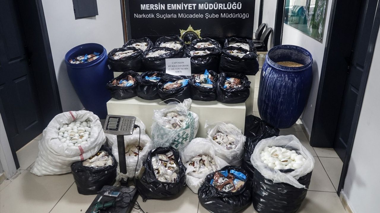 Mersin'de 3 milyon 542 bin uyuşturucu hap ele geçirildi; 6 zanlı tutuklandı