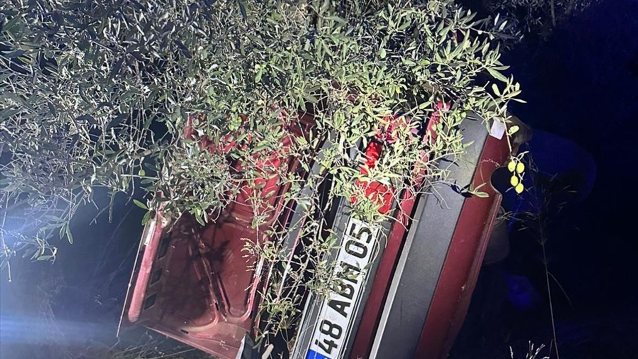 Milas'ta şarampole devrilip ağaca çarpan otomobilde 2 kişi öldü