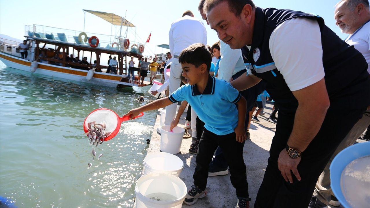 Muğla Milas'ta 160 bin balık yavrusu 'Su Kaynaklarının Balıklandırılması Projesi' kapsamında denize bırakıldı