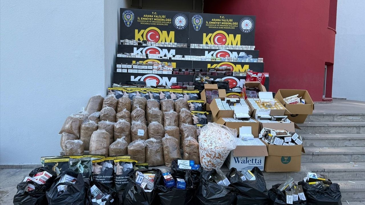 Adana'da kaçakçılık operasyonu: 20 şüpheli gözaltına alındı, çok sayıda tütün ürünü ele geçirildi