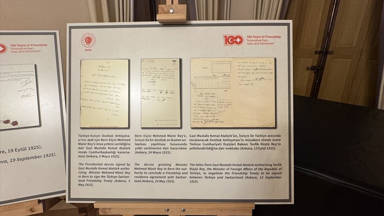 Bern'de Türkiye-İsviçre Dostluğunun 100. Yılı Arşiv Sergisi Açıldı