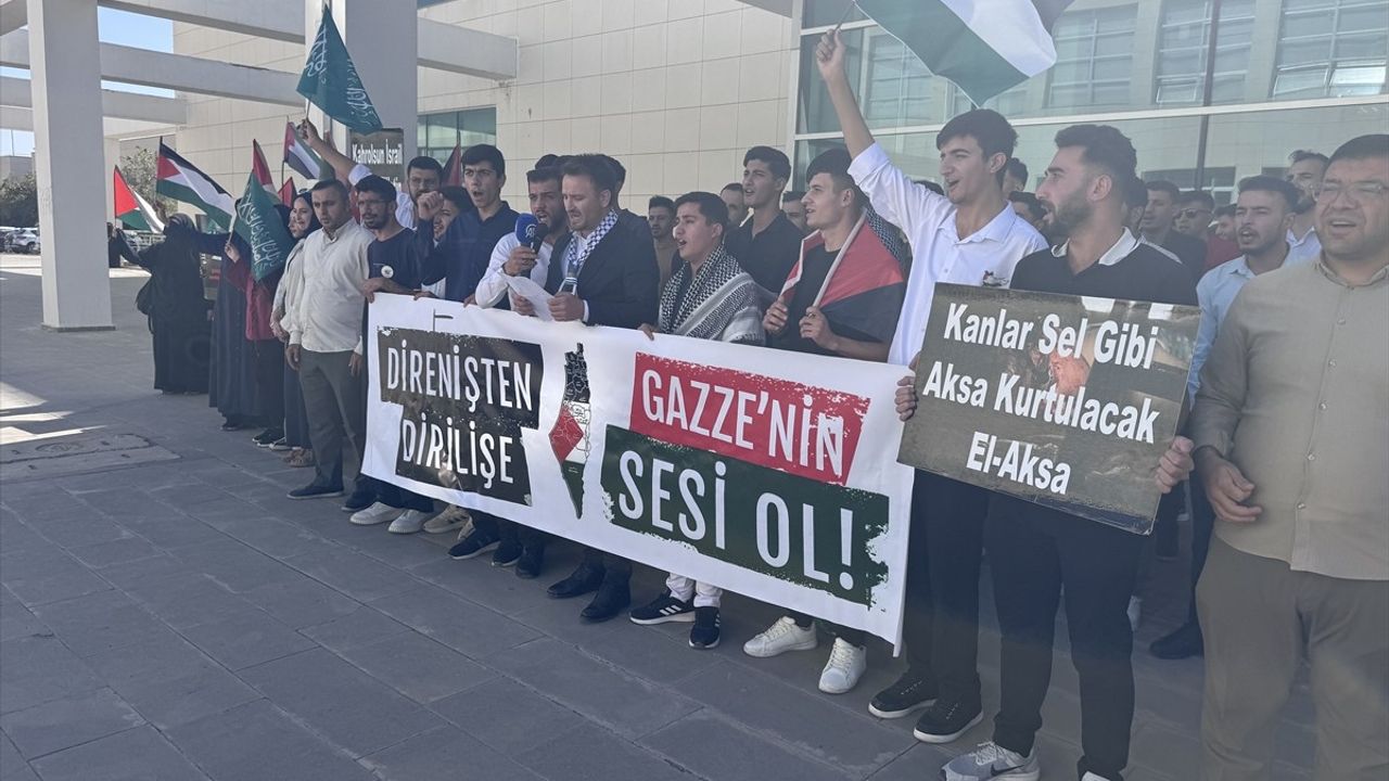 Diyarbakır, Batman ve Şırnak'ta üniversite öğrencileri Gazze'ye yönelik saldırıları protesto etti