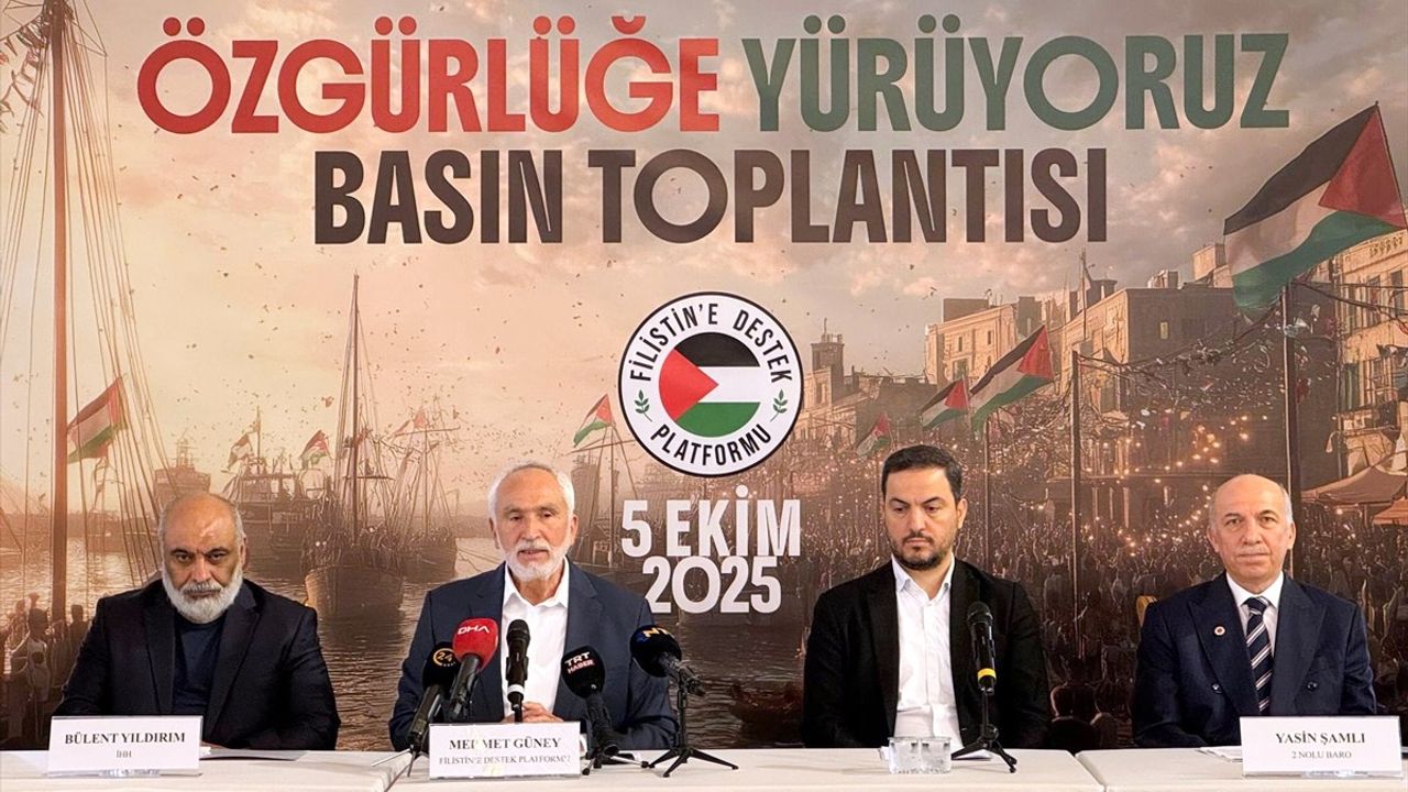Filistin'e Destek Platformu 5 Ekim'de 'Özgürlüğe Yürüyoruz' Yürüyüşü Düzenliyor