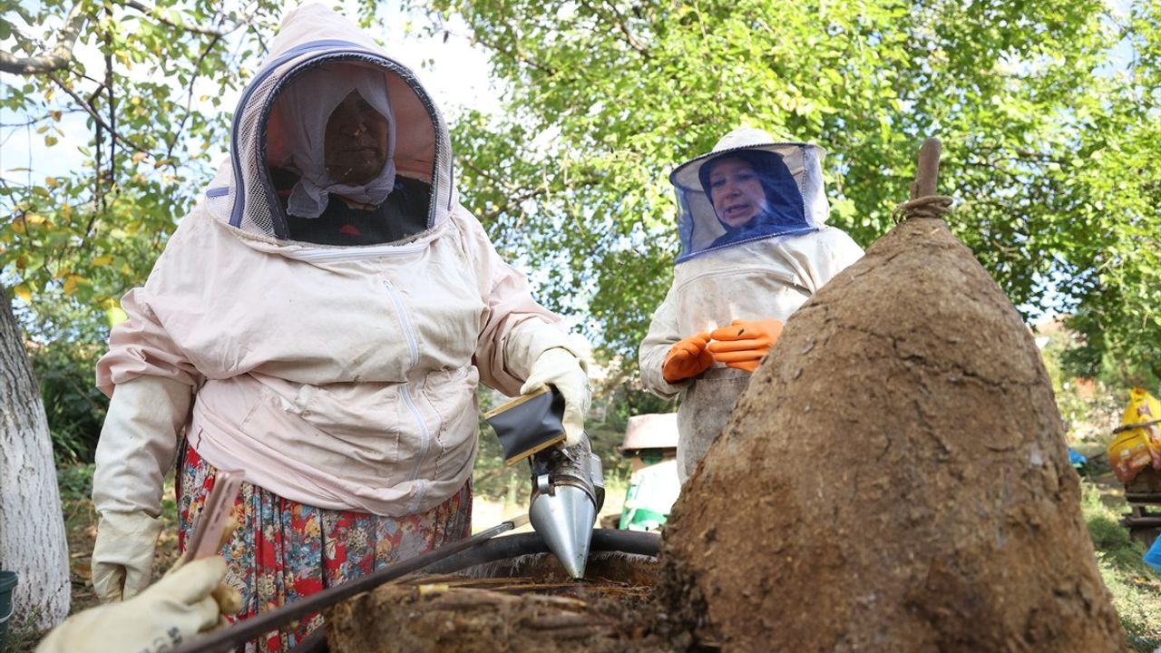 Kırklarelili arıcı Mürvet Gürses, 30 yıldır konik sepetlerle organik bal üretiyor