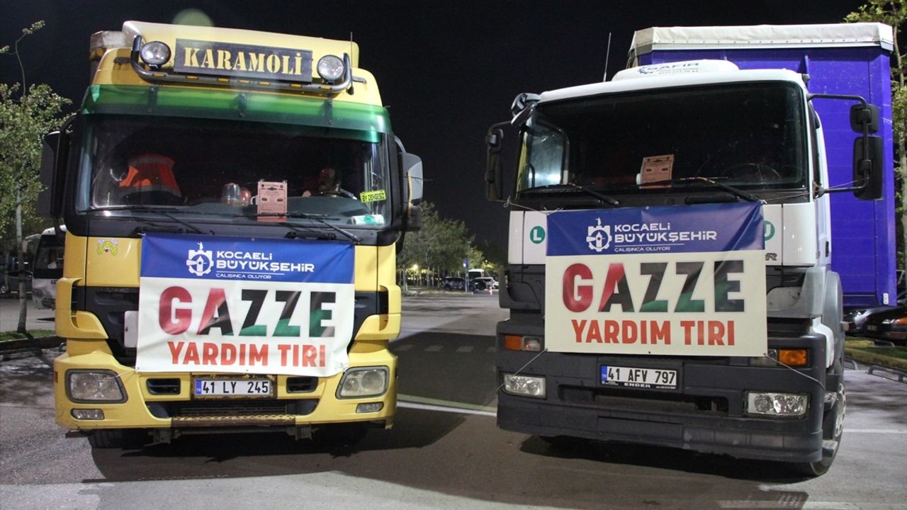 Kocaeli'den Gazze'ye İnsani Yardım: İki Tır Dualarla Uğurlandı