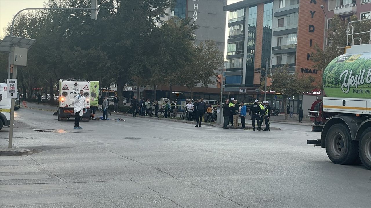Konya Karatay'da sulama tankerinin çarptığı bisikletli yaşamını yitirdi