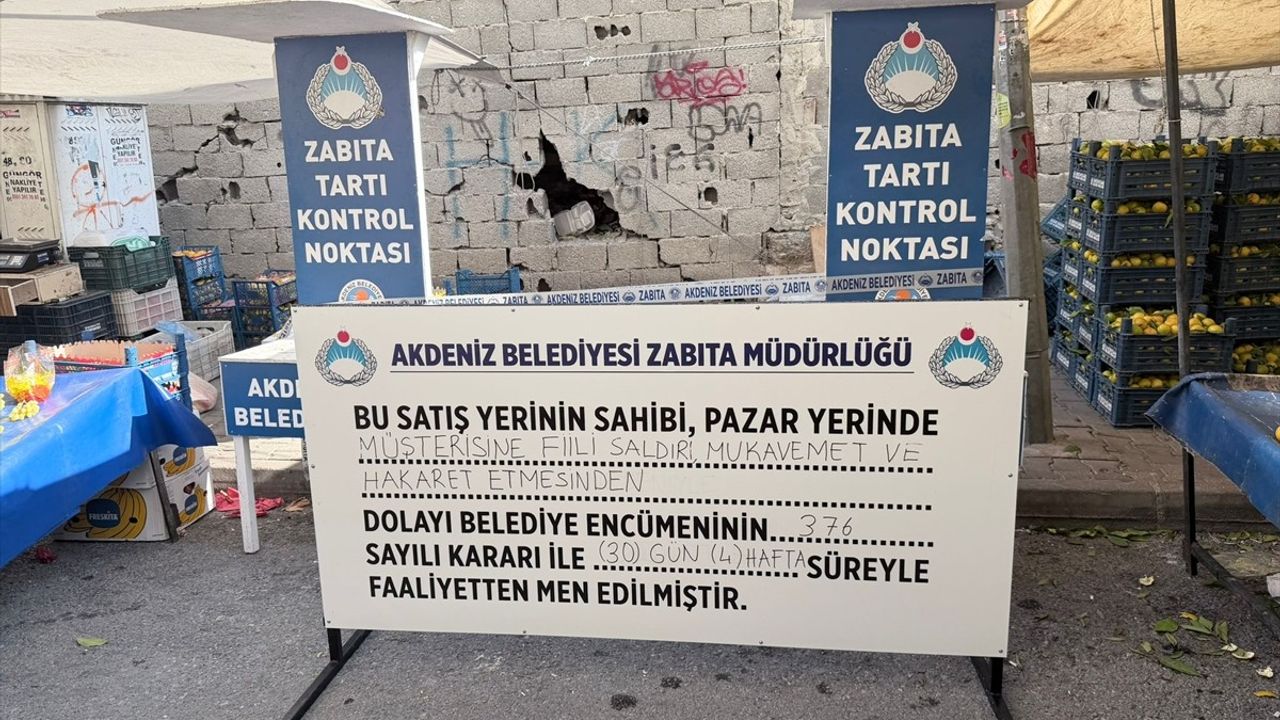 Mersin Akdeniz'de pazarcıya 35 bin 416 lira ceza, tezgah 30 gün kapatıldı