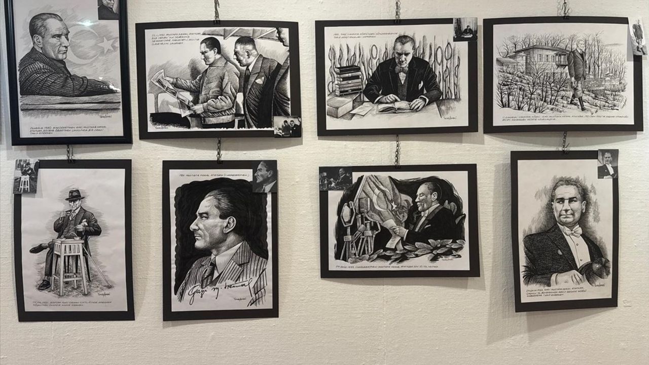 Yüksel Akman’ın 'Selanik'ten Doğan Güneş Mustafa Kemal Atatürk' sergisi: Kara kalemle 120 çalışma