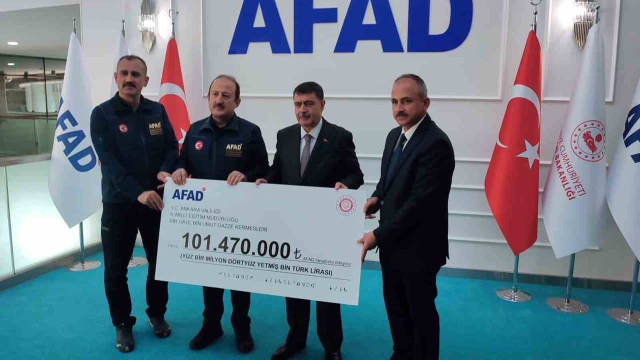AFAD Başkanı Pehlivan: 102 bin 600 ton malzeme Gazze’ye gönderildi; Ankara'da 'Bir Okul Bir Ümit' kampanyası 101 milyon lira topladı