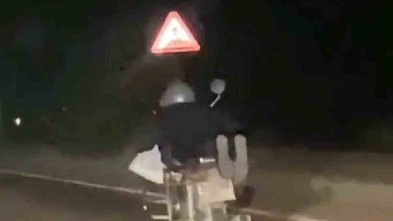 Arsuz’da yüzüstü motosiklet kullanan aday sürücüye 5 bin 146 TL ceza, sürücü belgesi iptal edildi