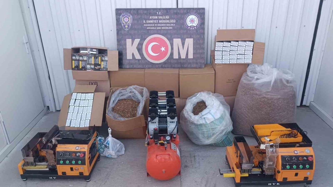 Aydın'da kaçak tütün operasyonu: 68 bin 800 makaron ve 140 kg kıyılmış tütün ele geçirildi