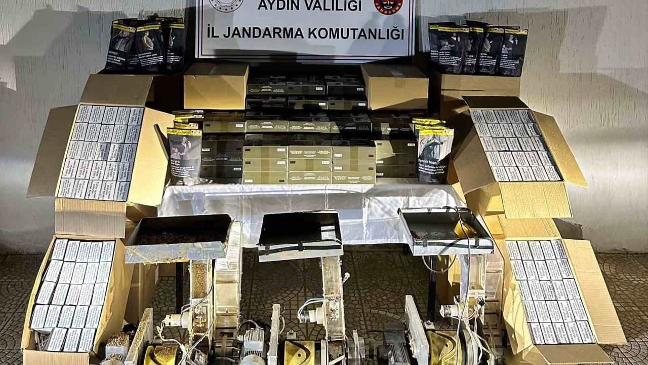 Aydın Efeler'de halı yıkama görünümlü iş yerinde kaçak sigara üretimi tespit edildi