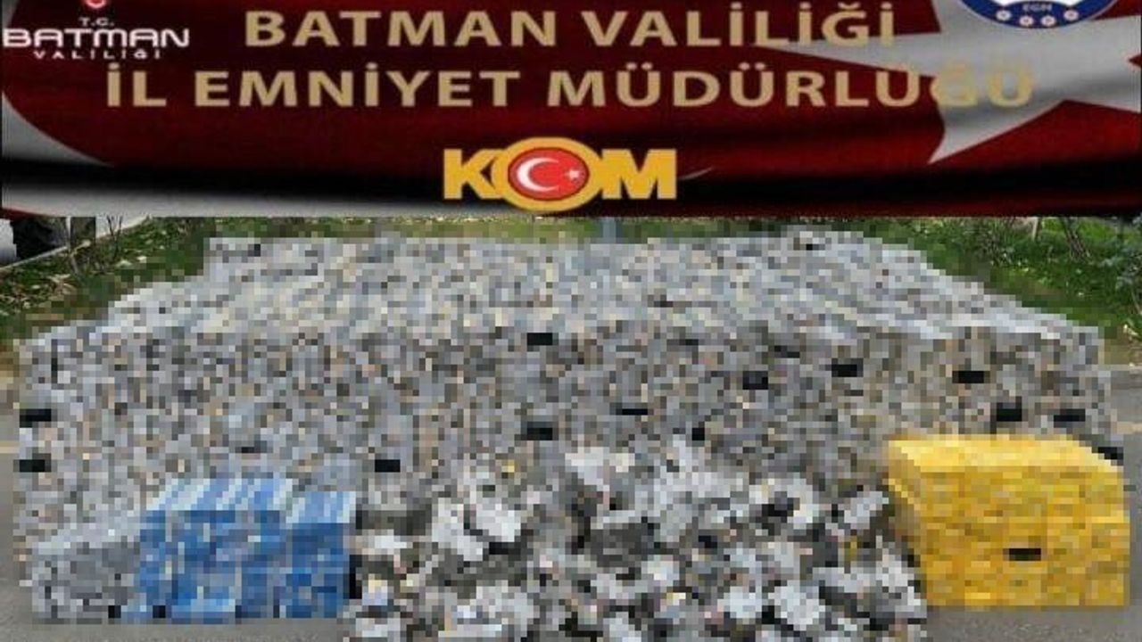 Batman'da sulama tankında 44 bin 900 paket kaçak sigara ele geçirildi