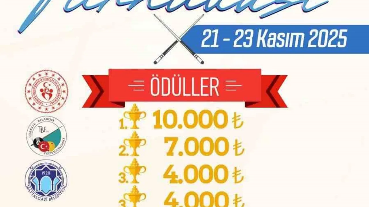 Battalgazi Belediyesi 3. Arslantepe 3 Bant Bilardo Turnuvası için kayıtlar başladı