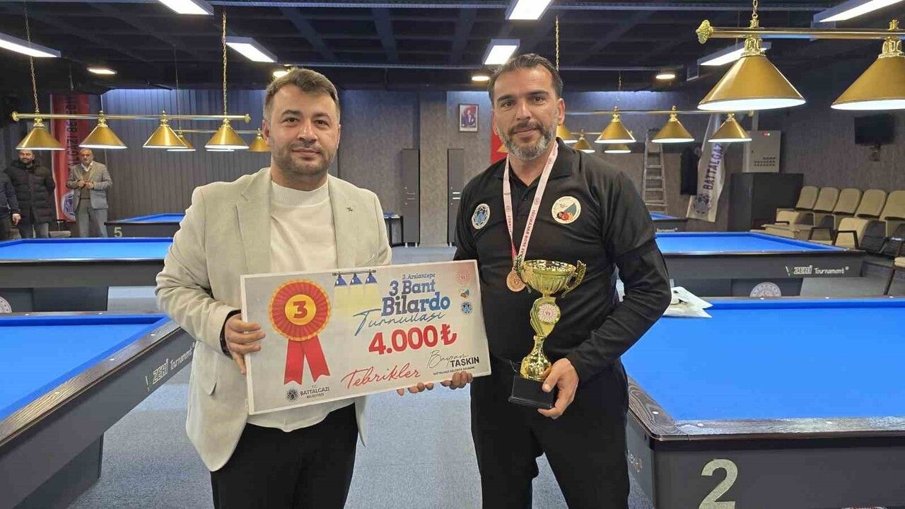Battalgazi'de 3. Arslantepe 3 Bant Bilardo Turnuvası Finali Tamamlandı