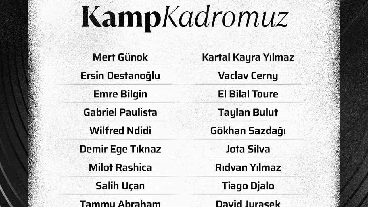 Beşiktaş'ın Antalyaspor maçı kamp kadrosu açıklandı