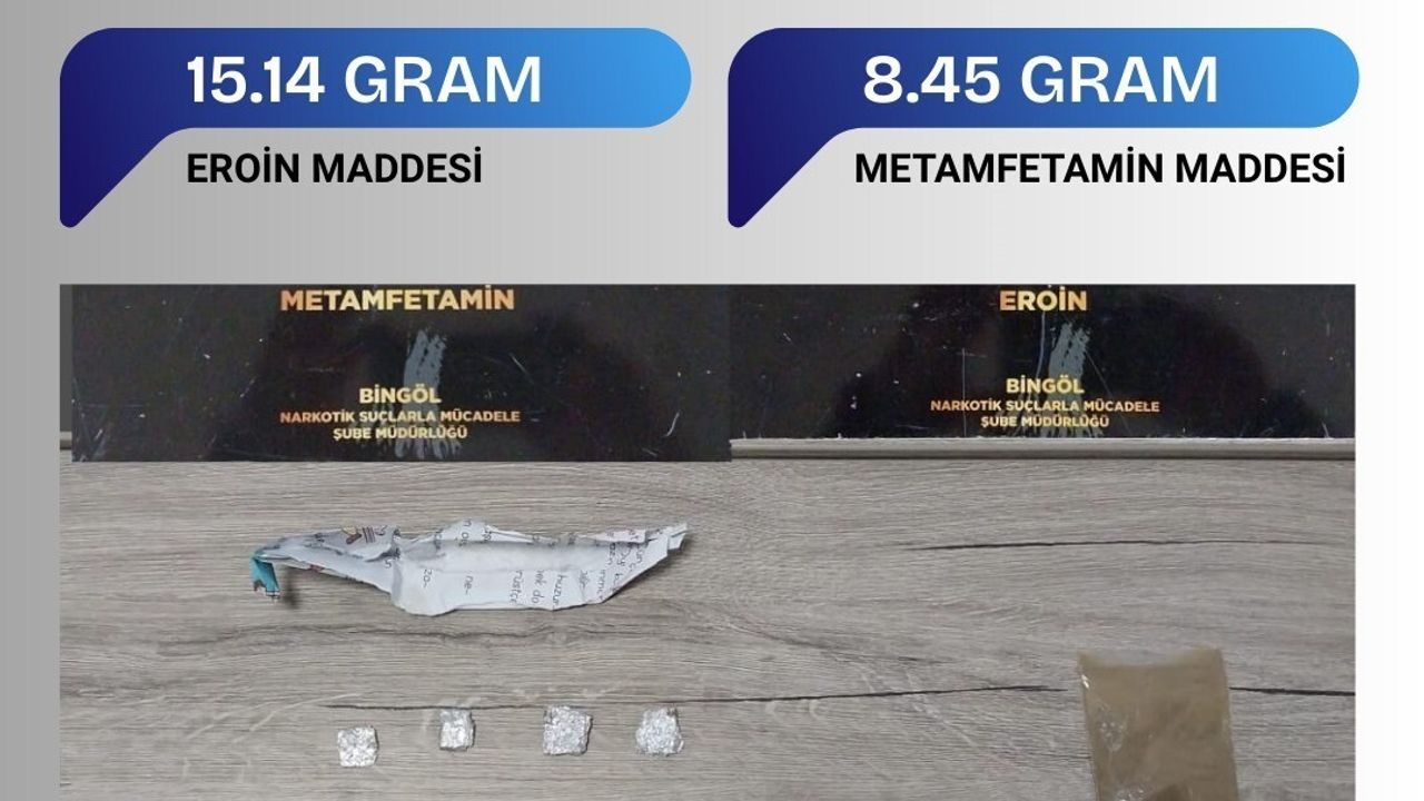 Bingöl'de narkotik operasyonunda eroin, metamfetamin ve esrar ele geçirildi