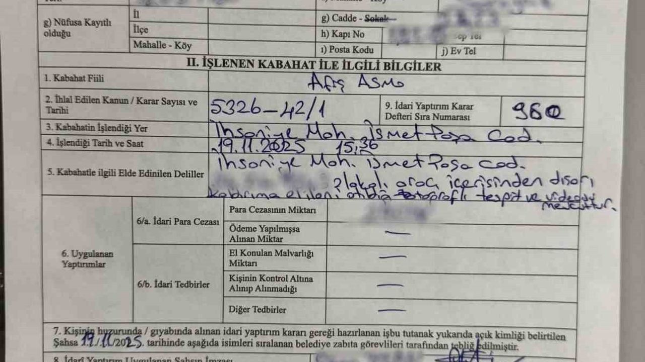 Bolu'da otomobilden broşür atan sürücüye idari para cezası