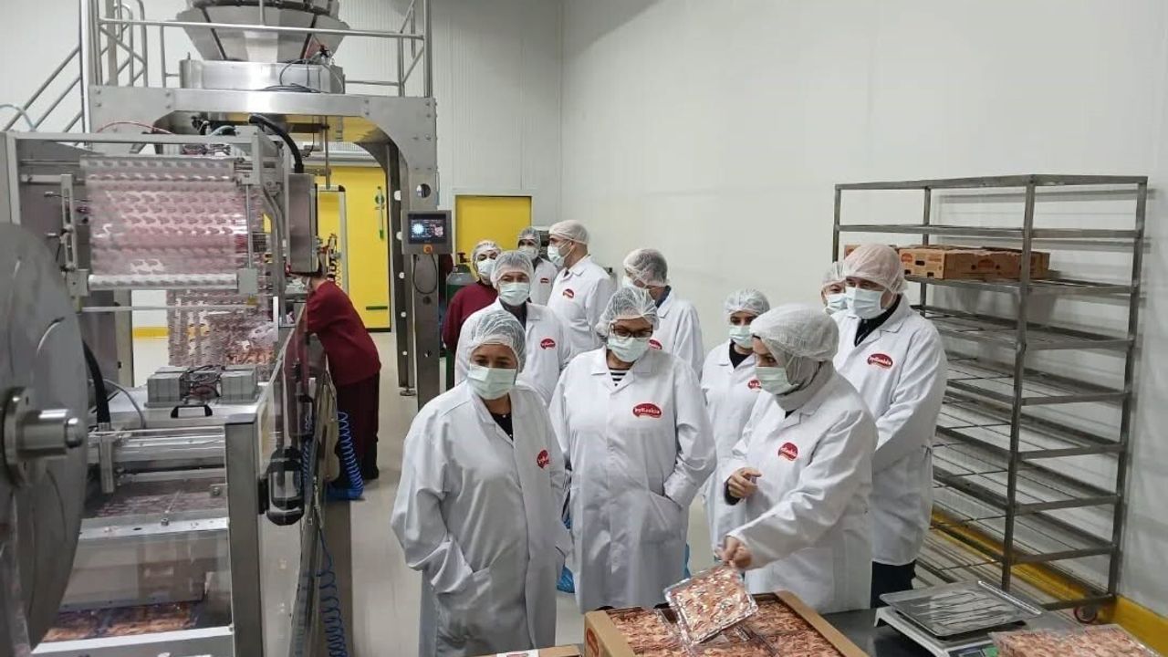 Buharkent'te kanatlı döner üretim tesisine Aydın ve Küba heyeti incelemesi