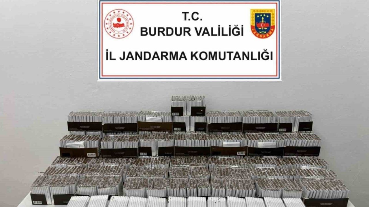Burdur’da jandarma operasyonu: 6 gözaltı, 21 bin 460 dolu makaron ve çok sayıda emare ele geçirildi