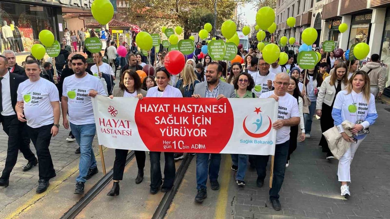 Bursa'da sağlık çalışanları Dünya Diyabet Günü'nde diyabete dikkat çekti