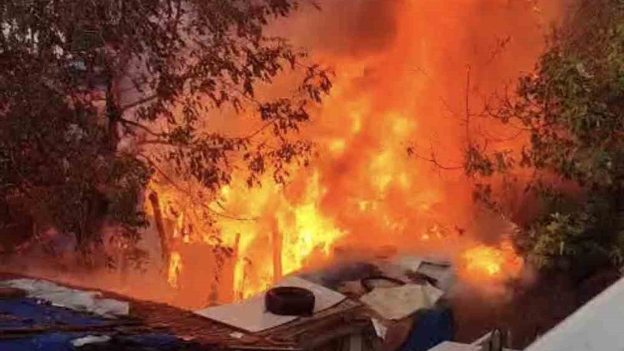 Bursa Yıldırım'da Bahçede Çıkan Yangın Ağaçlara Sıçradı, İtfaiye Müdahalesiyle Söndürüldü