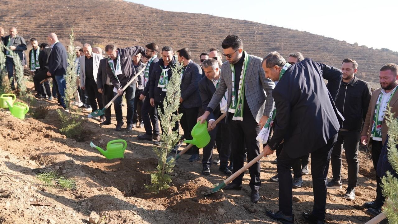 Bursaspor'dan Gürsu'daki yangın bölgesine fidan dikimi desteği