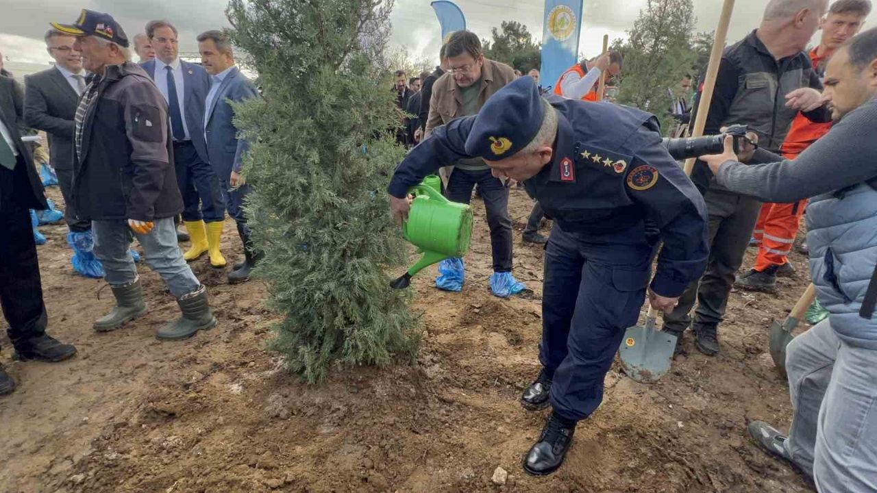 Çanakkale'de 11 Kasım Milli Ağaçlandırma Günü'nde 14 noktada 20 bin fidan toprakla buluştu