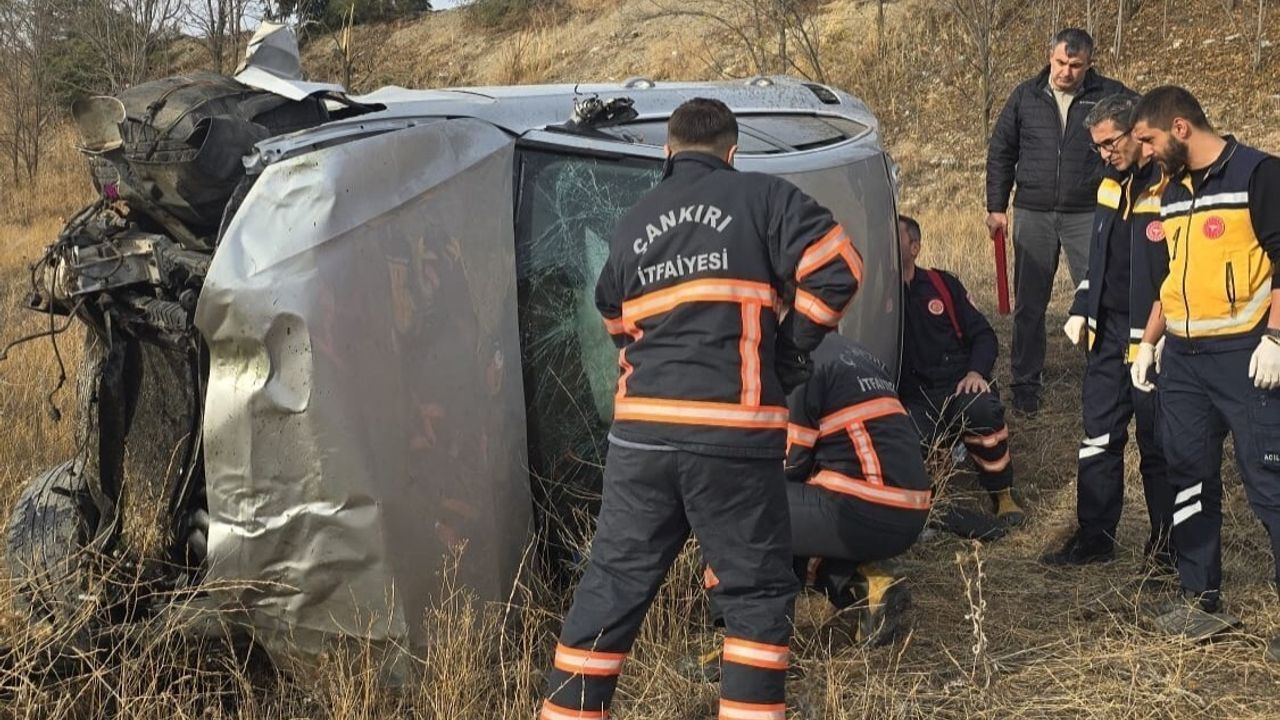 Çankırı'da Takla Atan Otomobil Hurdaya Döndü — 1 Yaralı