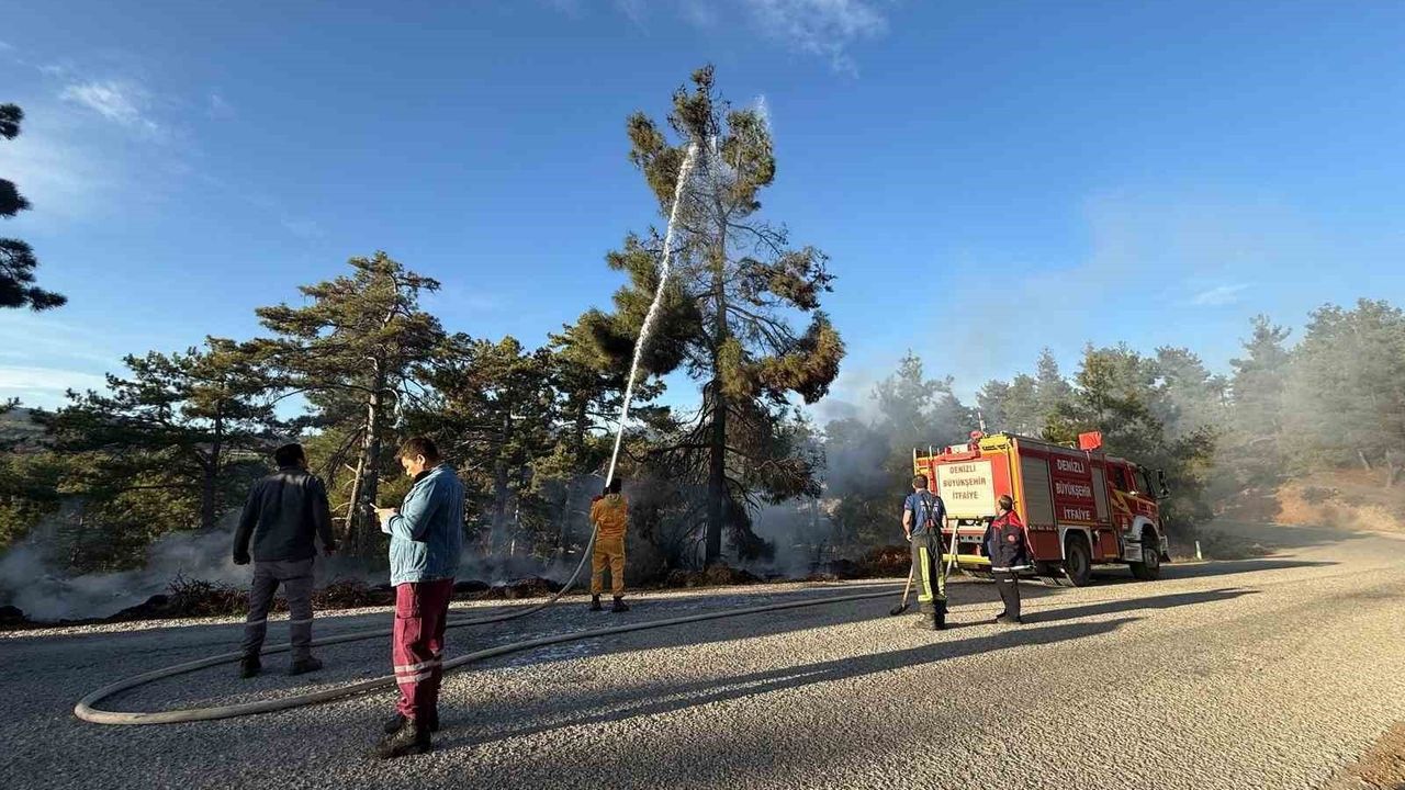 Denizli Honaz'da orman yangınına sütle müdahale: Ekrem Eşmeli ilk müdahaleyi yaptı