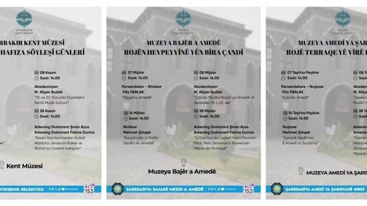 Diyarbakır Kent Müzesinde Kasım Boyunca Kültürel Hafıza Söyleşileri Düzenleniyor