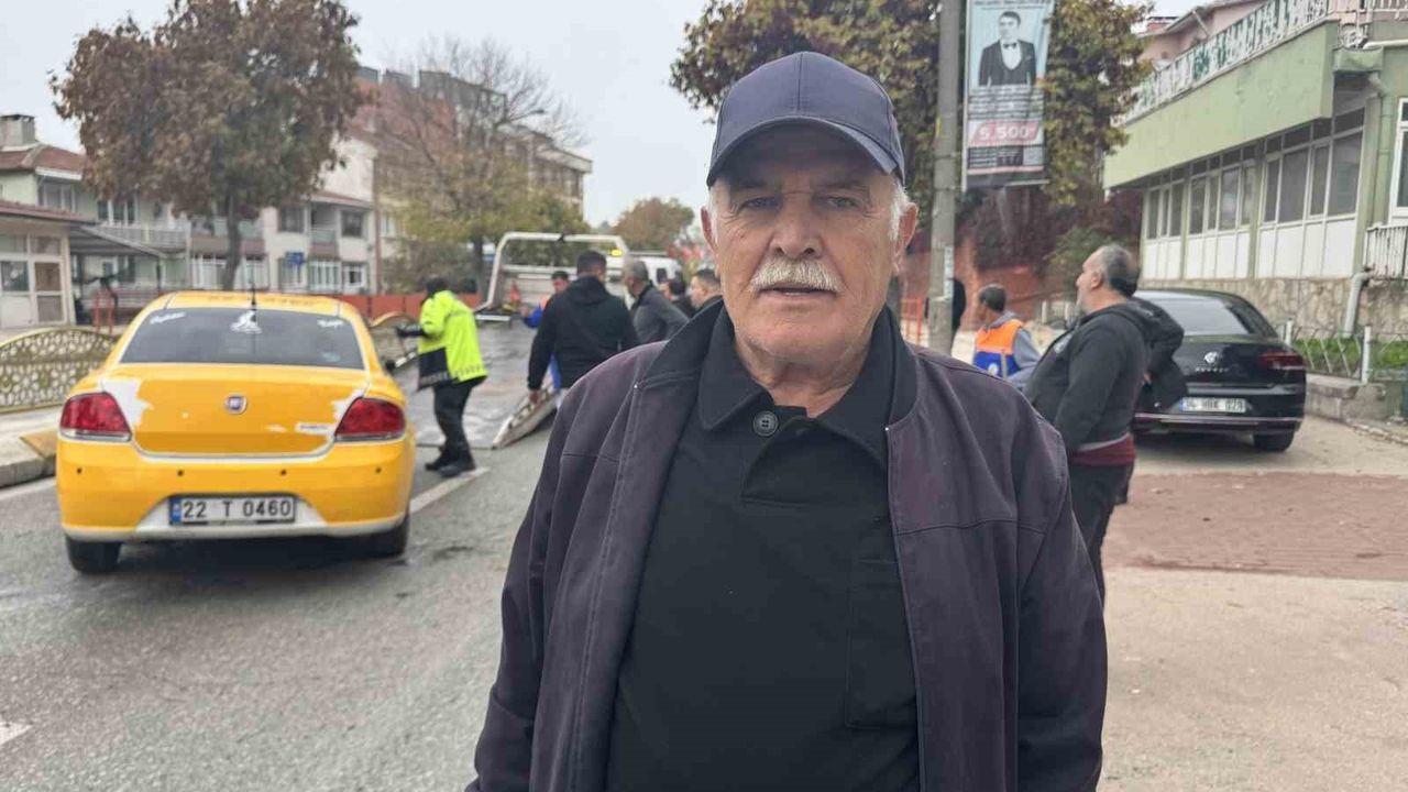 Edirne'de Devrilen Takside Emniyet Kemeri Sürücüyü Yaralanmaktan Korudu