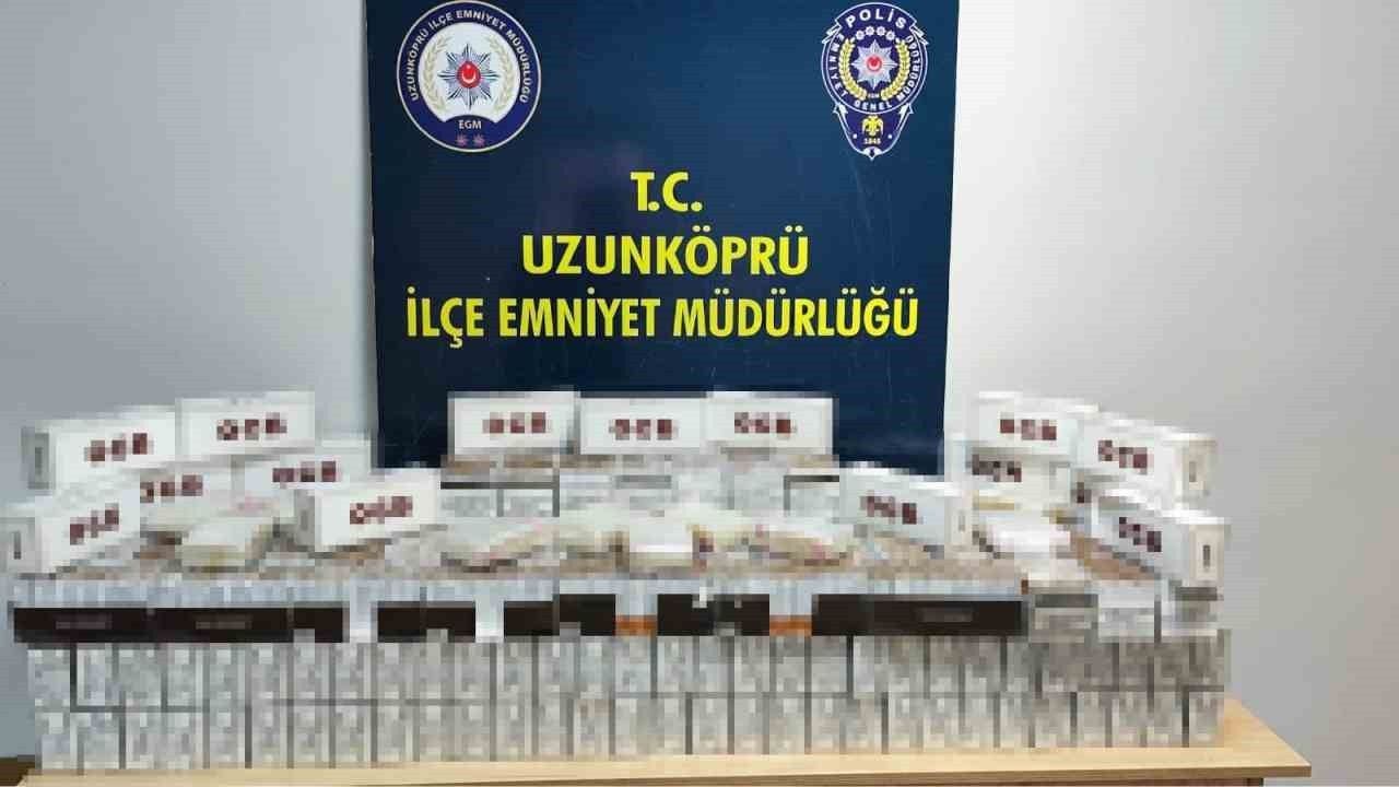 Edirne Uzunköprü’de kaçak makaron operasyonu: 12 binin üzerinde doldurulmuş makaron ele geçirildi