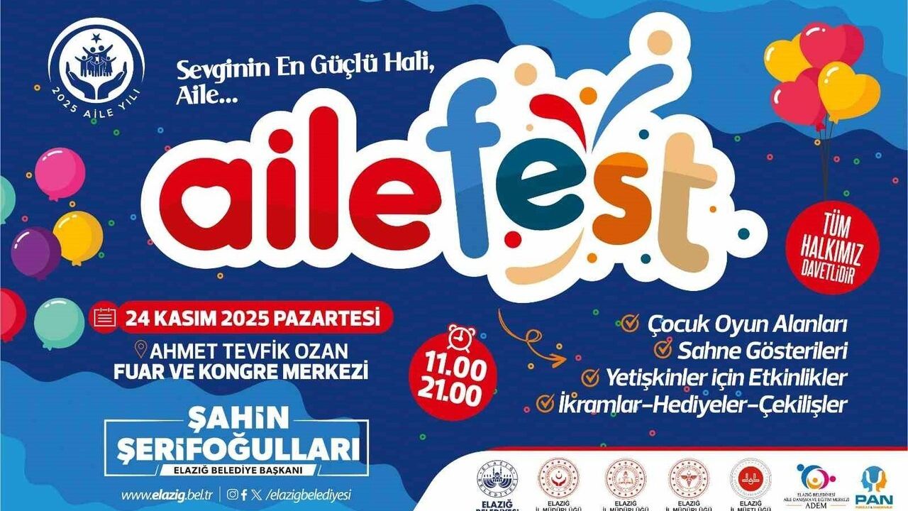 Elazığ'da 24 Kasım'da Aile Festivali düzenleniyor