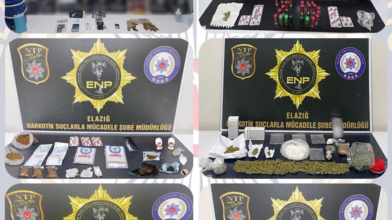 Elazığ’da uyuşturucu operasyonu: 19 kişi tutuklandı, çok sayıda madde ele geçirildi
