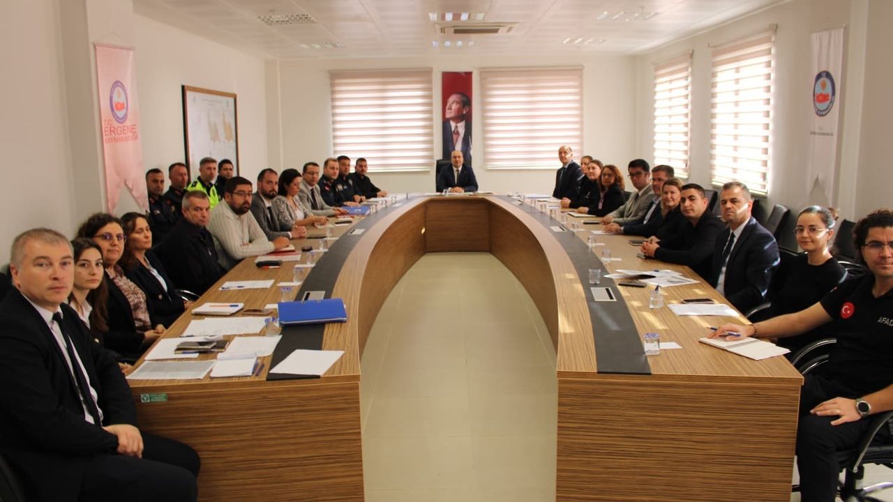 Ergene Kaymakamlığı’nda 26 Kasım 2025 Ulusal Düzey Tatbikatı hazırlıkları ele alındı