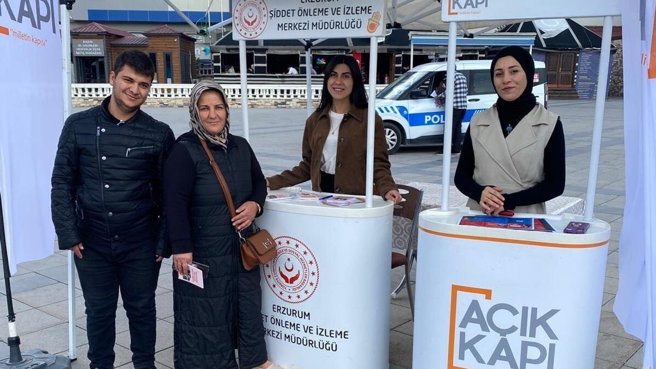 Erzurum'da Açık Kapı Bilgilendirmesi: Vatandaşlara Başvuru Kanalları ve Kadına Yönelik Şiddetle Mücadele Anlatıldı