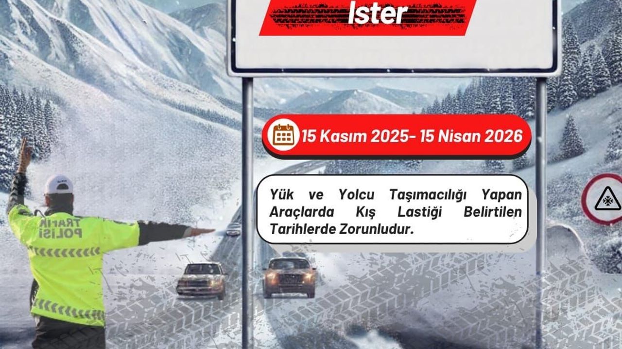 Erzurum'da ticari araçlar için kış lastiği zorunluluğu yürürlüğe girdi