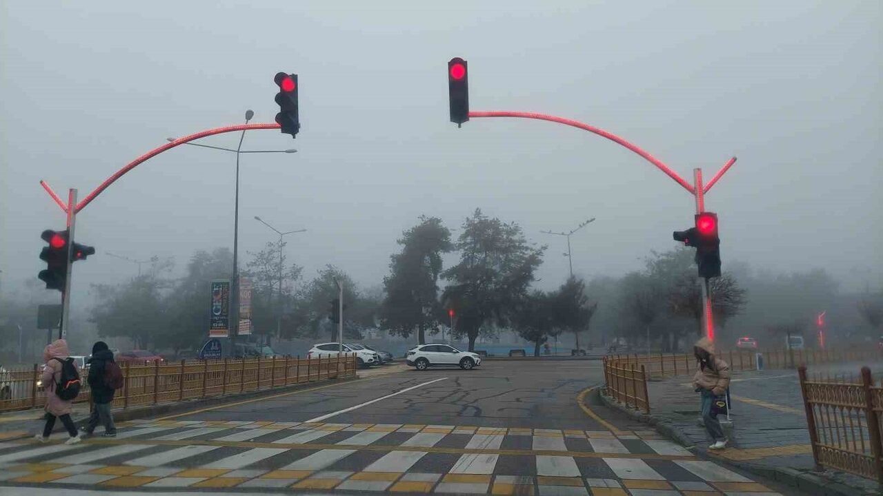Erzurum'da Yoğun Sis Trafikte Zorluk Yarattı