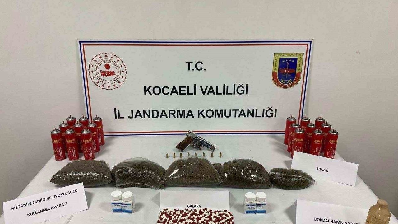Gebze'de Jandarma Operasyonu: 3 kilo 924 gram Bonzai, Silah ve İlaçla Bir Kişi Tutuklandı