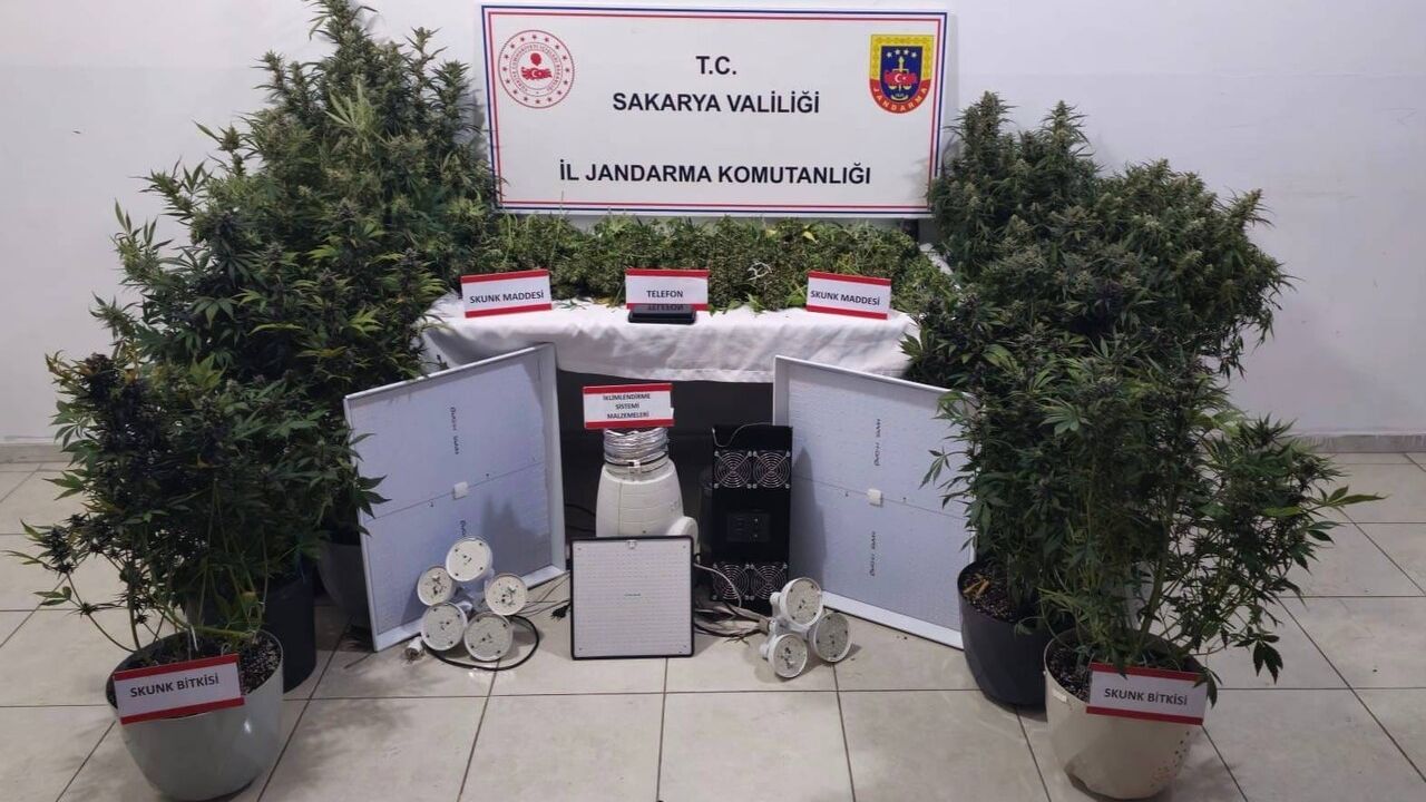 Geyve'de uyuşturucu üretimi yapılan eve jandarma operasyonu: 2 gözaltı, 1 tutuklama