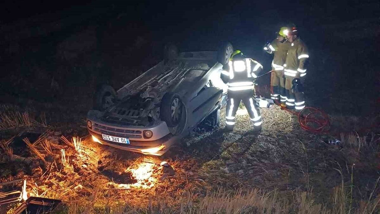 Gönen-Bandırma Karayolu Tuzakçı Kavşağında Tek Taraflı Kaza: 1 Kişi Yaralandı