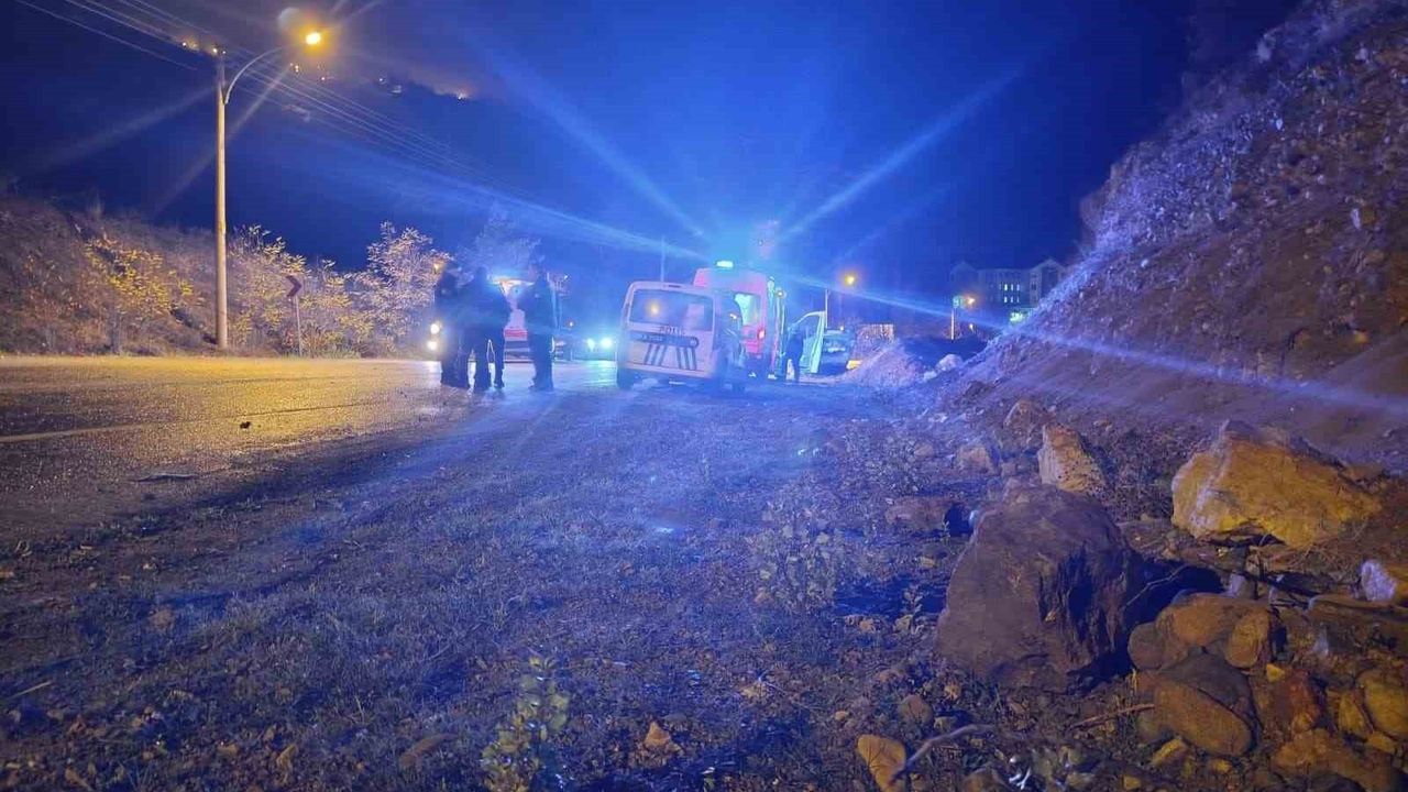 Gümüşhane-Trabzon Karayolunda Kayalardan Kaçan Otomobil Ters Döndü: 2 Yaralı