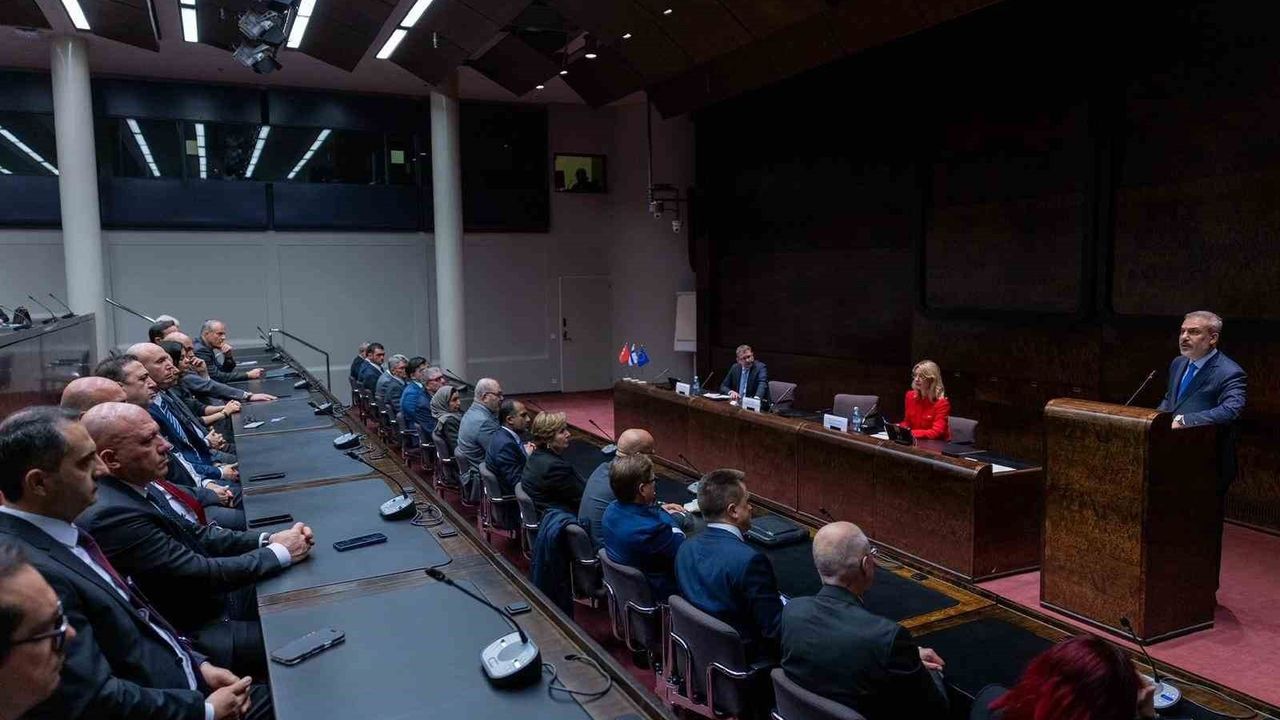 Hakan Fidan Helsinki'de Finlandiya-Türkiye Parlamentolararası Dostluk Grubu toplantısında konuştu