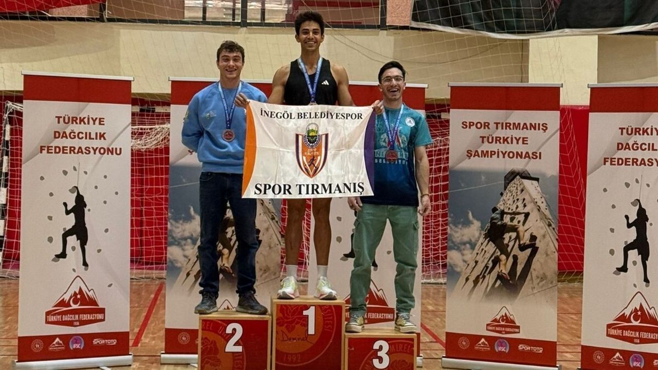 İnegöl Belediye Spor Kulübü sporcusu Emre Doğan, Boulder Türkiye Şampiyonu oldu