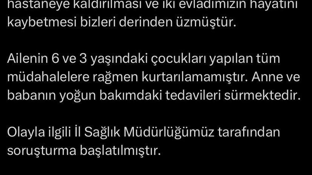 İstanbul İl Sağlık Müdürü Güner: Midye şüphesiyle zehirlenen ailenin 3 ve 6 yaşlarındaki çocukları hayatını kaybetti