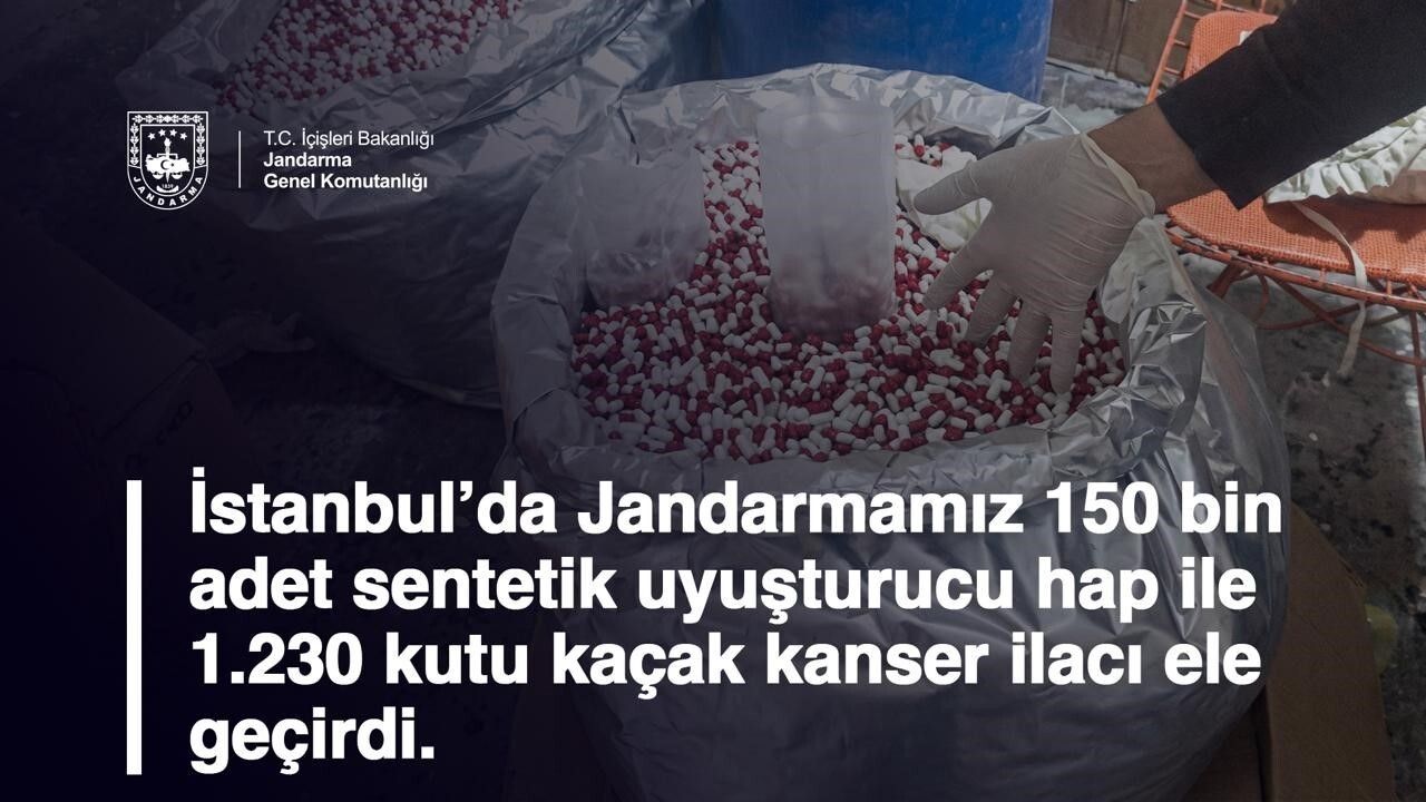 Jandarmadan İstanbul'da Uyuşturucu Operasyonu: 150 bin Hap ve Bin 230 Kutu Kaçak İlaç Ele Geçirildi
