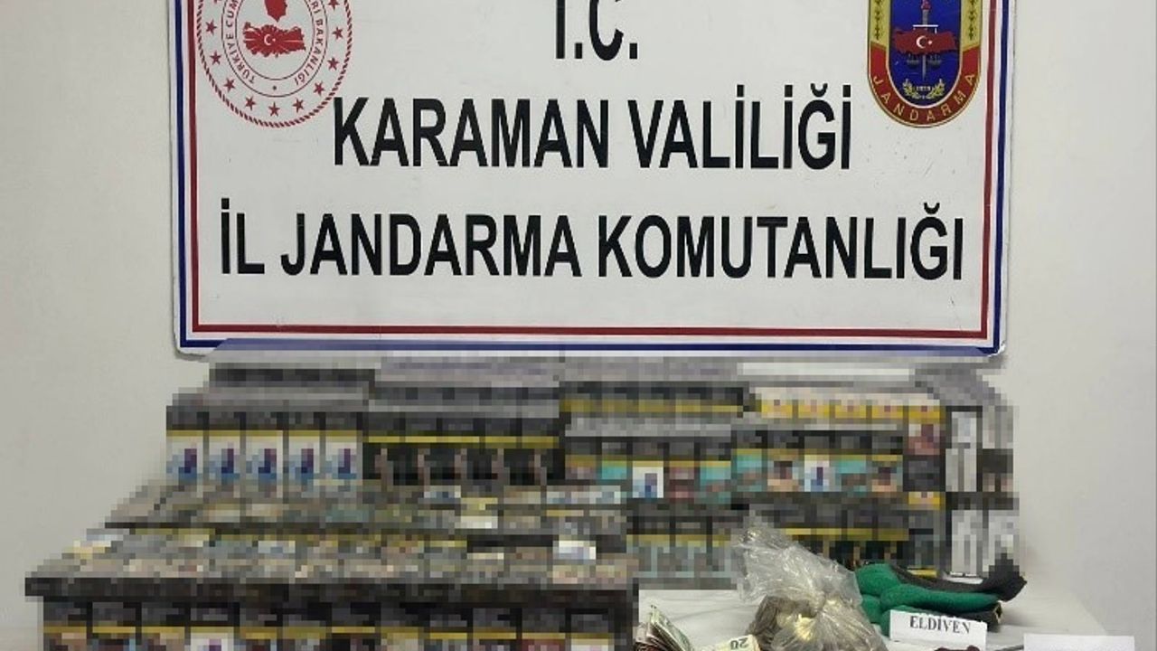 Karaman'da jandarma uygulamalarında 35 bin 100 makaron ele geçirildi; 7 kişi tutuklandı