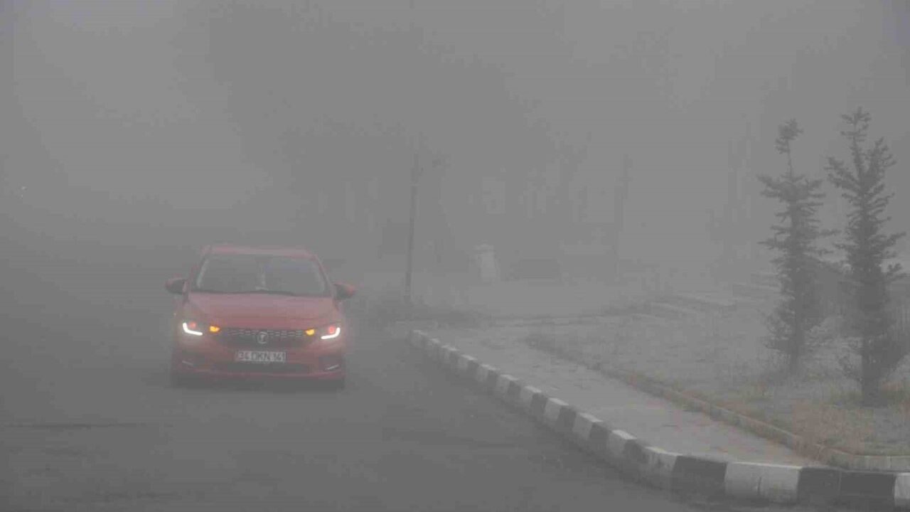 Kars'ta Yoğun Sis Görüş Mesafesini 5 Metreye Düşürdü